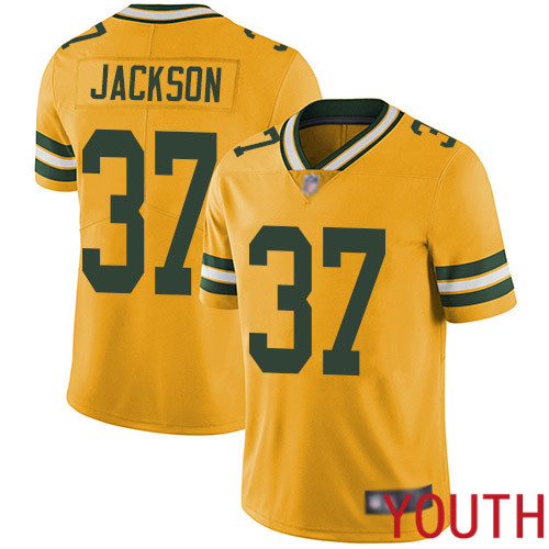 Green Bay Packers Limited Gold Youth 37 Jackson Josh Jersey Nike NFL Rush Vapor Untouchable